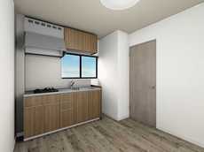 システムキッチン　パース画像